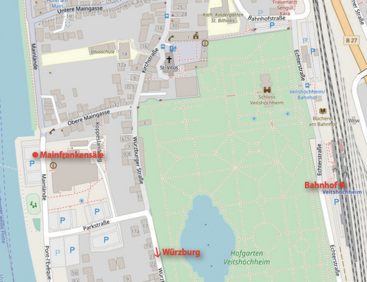Anfahrtskarte Mainfrankensäle Veitshöchheim